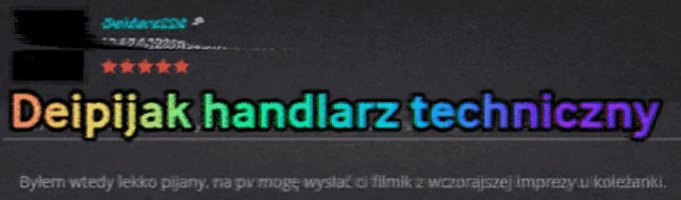 a black background with the words deipijak handlarz techniczny written on it