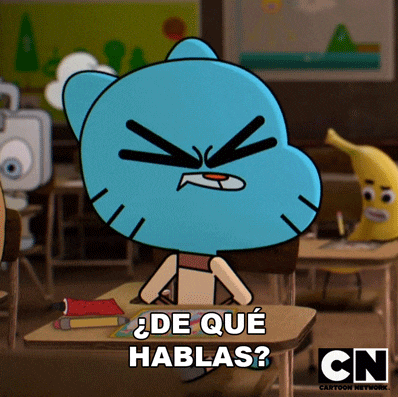 gumball from the amazing world of gumball is sitting at a desk in a classroom