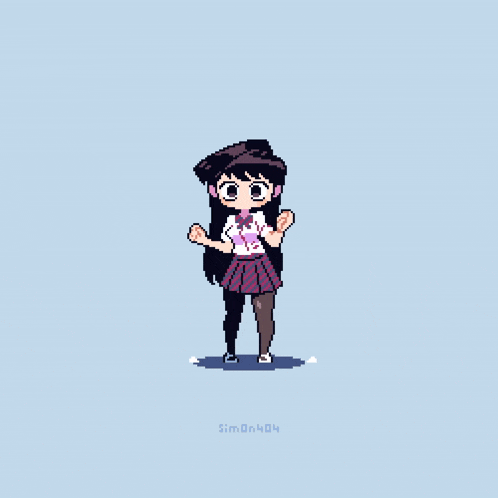 a pixel art of a girl with the name simon404