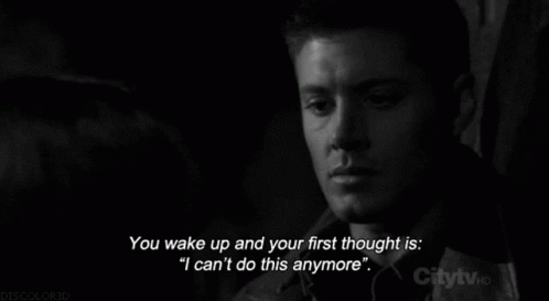 You Wake Up I Cant Do This Anymore GIF - You Wake Up I Cant Do This Anymore Dean Winchester GIFs