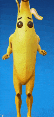 a cartoon character of a banana with big eyes and a smile on his face