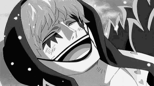 a black and white drawing of a man wearing a hooded jacket and a mask .