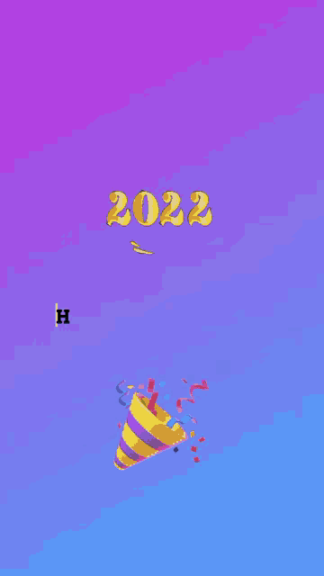 a happy new year greeting card with a party popper
