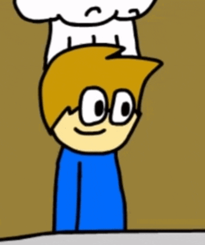 a cartoon character wearing a chef hat and glasses