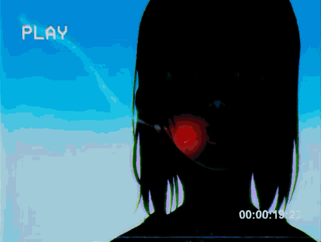 a silhouette of a woman with a red heart and the word play on the top
