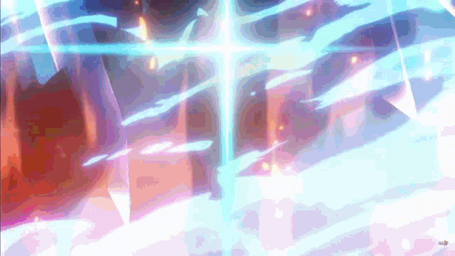 a purple and blue background with an arrow pointing right