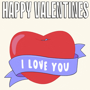 a happy valentine 's day card with a heart and a ribbon that says i love you