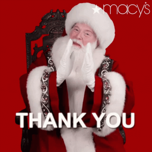 Macy Thank You GIF - Macy Thank You Santa Claus GIFs
