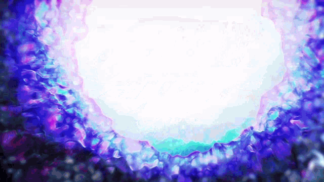 a purple and blue background with a white circle in the center