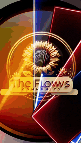 a logo for the flows community has a sunflower on it