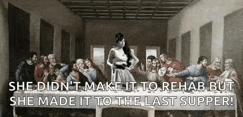 Amy Winehouse Last Supper GIF