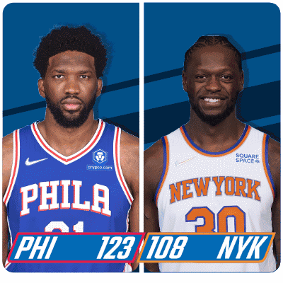 Philadelphia 76ers (123) Vs. New York Knicks (108) Post Game GIF - Nba Basketball Nba 2021 GIFs
