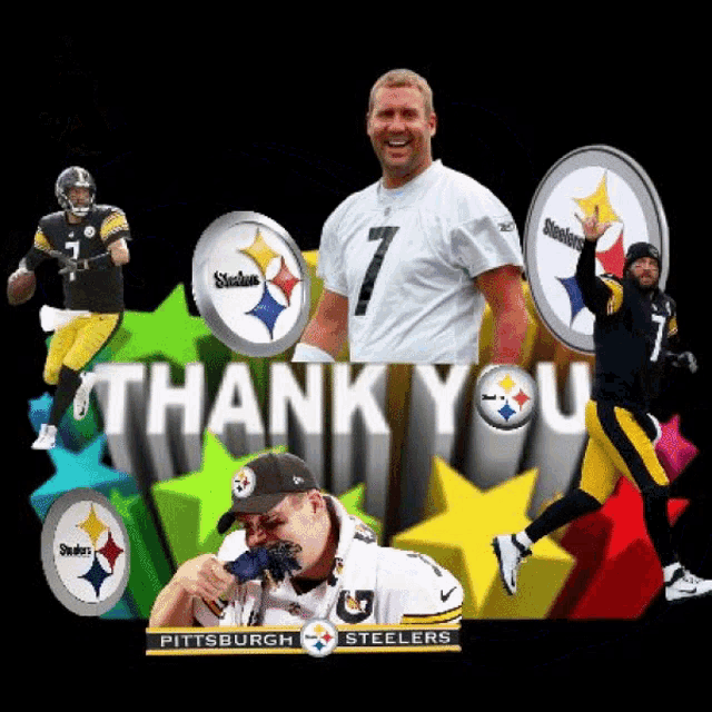 a poster for the pittsburgh steelers shows several players