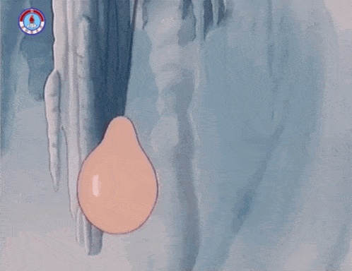 a cartoon of a man holding a light bulb hanging from an ice sculpture .