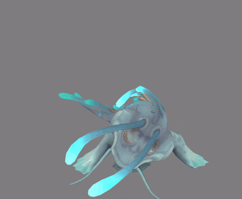 a 3d rendering of a creature with its mouth wide open