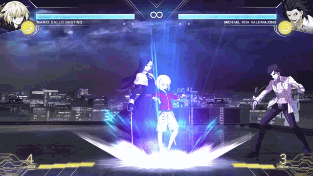 a video game is being played between mario gallo bestino and michael ida valdano