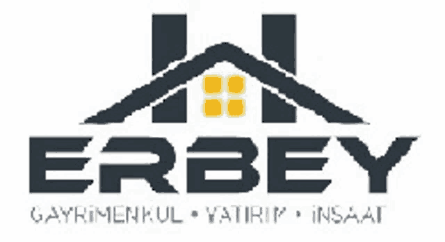 a logo for a company called erbey with a house on top of it .