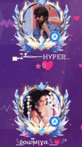 a picture of a man and a woman in a frame with the word hyper on the bottom