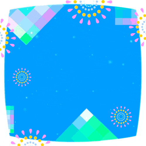a blue background with arabic writing surrounded by flowers