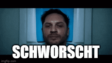 a man with a beard is laying in a hospital bed with the word schworscht above him
