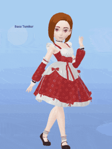 a pixel art of a girl dancing with the words basu turned on the bottom left