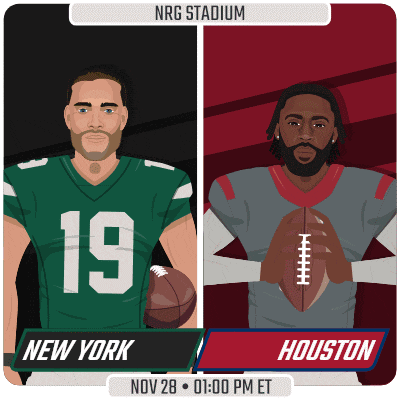 a poster for a football game between new york and houston at nrg stadium