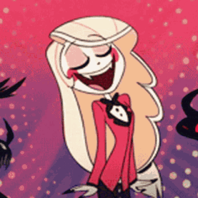 a cartoon character is laughing while wearing a tuxedo .