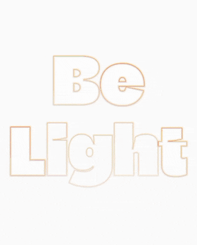 a neon sign that says be light in pink