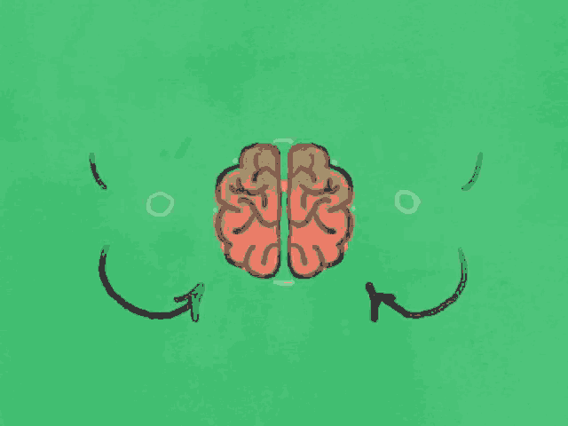 a drawing of a brain in a circle with two circles around it