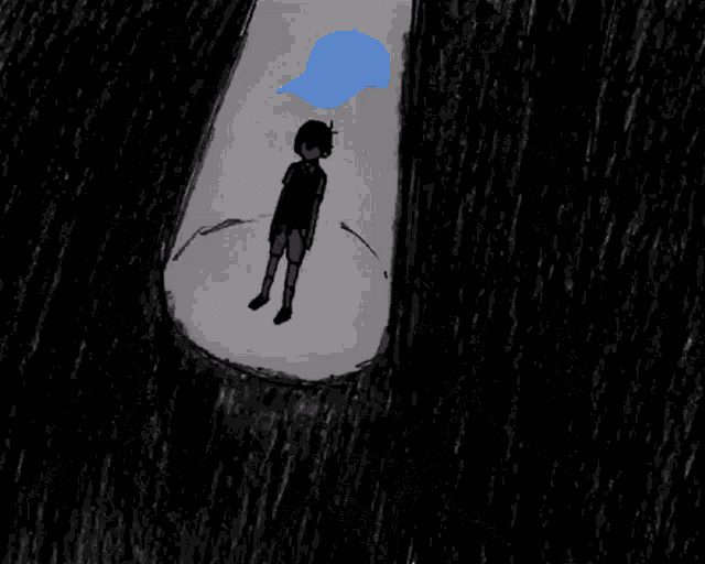 a boy with a blue hat on his head