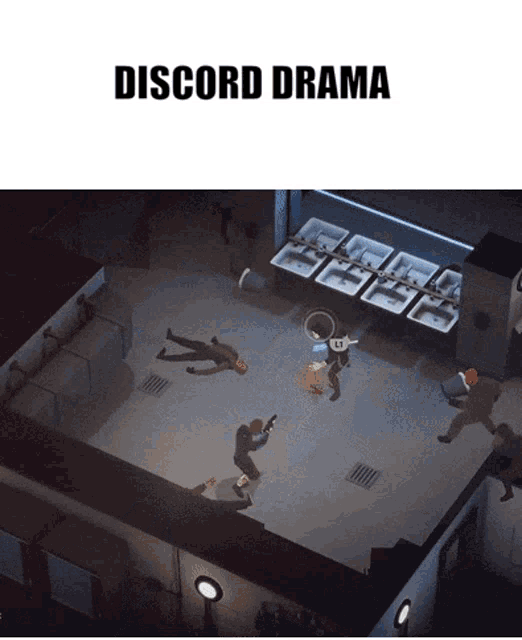 a screenshot of a video game with the words discord drama