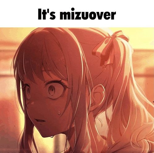 a picture of a girl with the words " it 's mizuover " below it