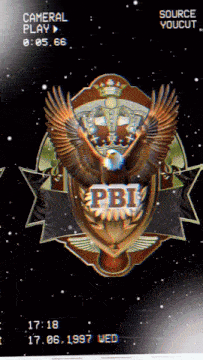 a picture of an eagle with pbi on it