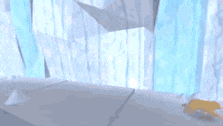 a room with a lot of ice and a lot of windows