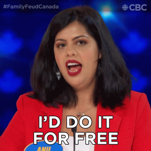 Id Do It For Free Anu GIF - Id Do It For Free Anu Family Feud Canada GIFs