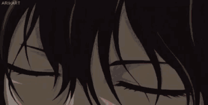 a close up of a person with red eyes .