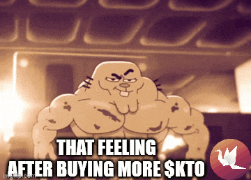 a cartoon character says " that feeling after buying more skto "