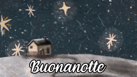Buonanotte Natalizio Dormi Bene Dolce Notte Inverno Natale Cielo Stellato GIF - Good Night Sweet Dreams Winter GIFs