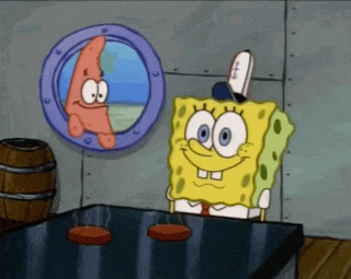 spongebob and patrick from spongebob squarepants are looking out a window