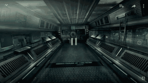 a long hallway with a sign that says ' krista medajas of klasa peter '