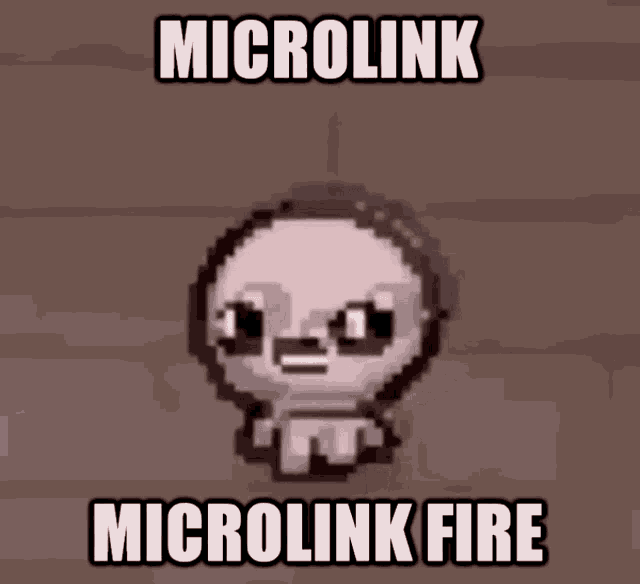 a cartoon character with a caption that says microlink microlink fire .
