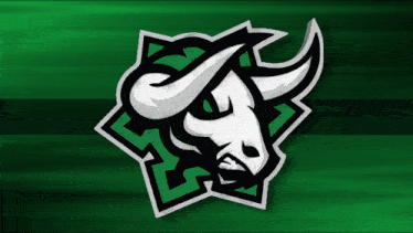 a bull 's head is surrounded by a green star