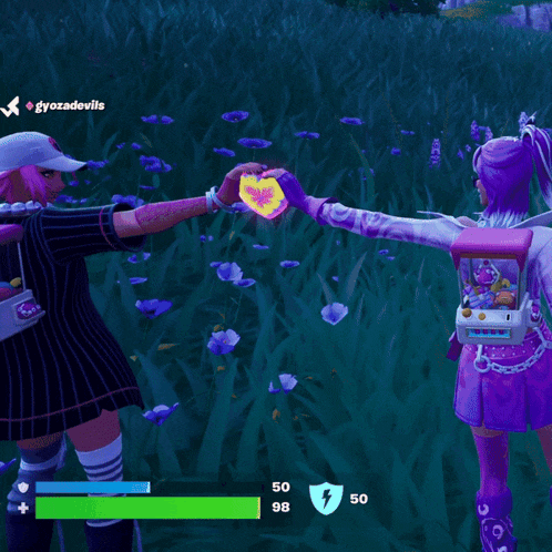 two girls in a video game with the name gyozadevils on the bottom right