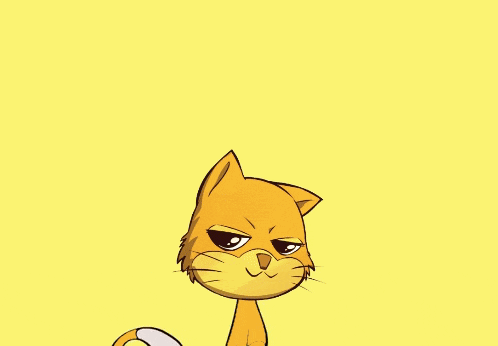 a cartoon cat with its arms up and the words yay it 's friday