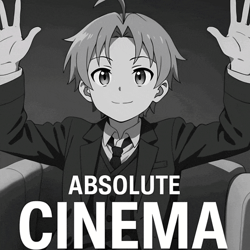a black and white poster for absolute cinema