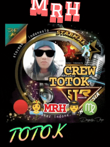 a poster for mrh crew totok showing a man wearing sunglasses