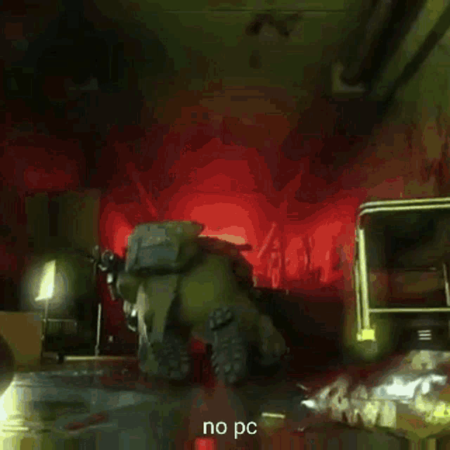 a video game scene that says no pc on the bottom right