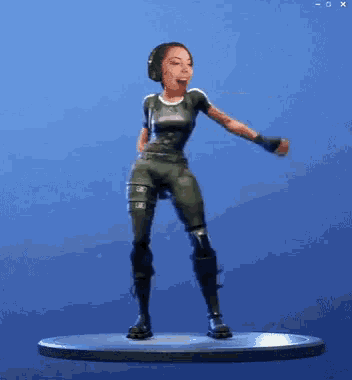 a figurine of a woman with headphones is dancing