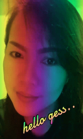 a woman 's face is shown with the words hello gess written below it