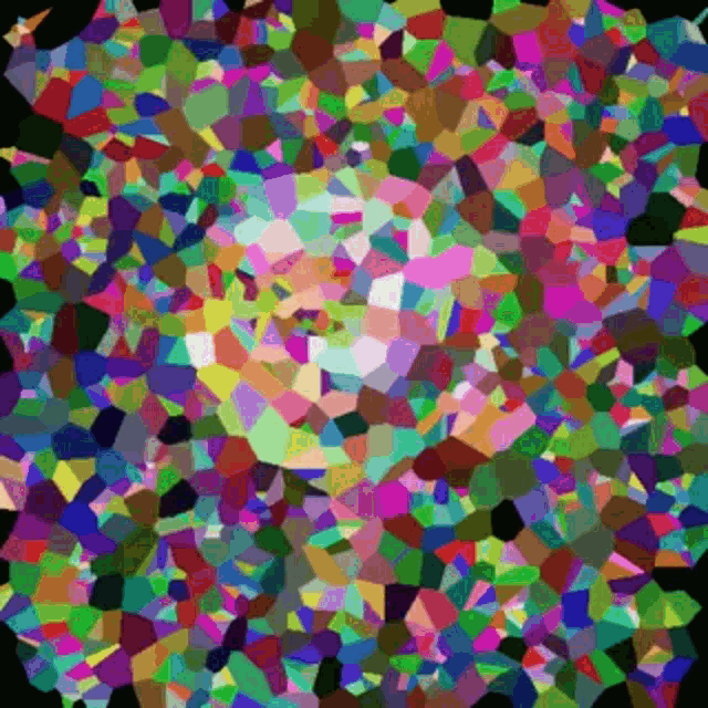 a colorful painting with a black background and a lot of different colors